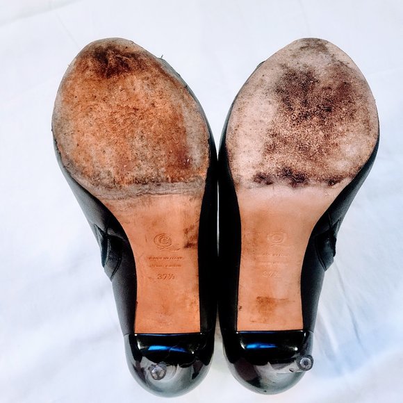 Alexander McQueen Black Leather Ankle Stiletto Booties Platform Peep Toe Heels - Picture 14 of 15